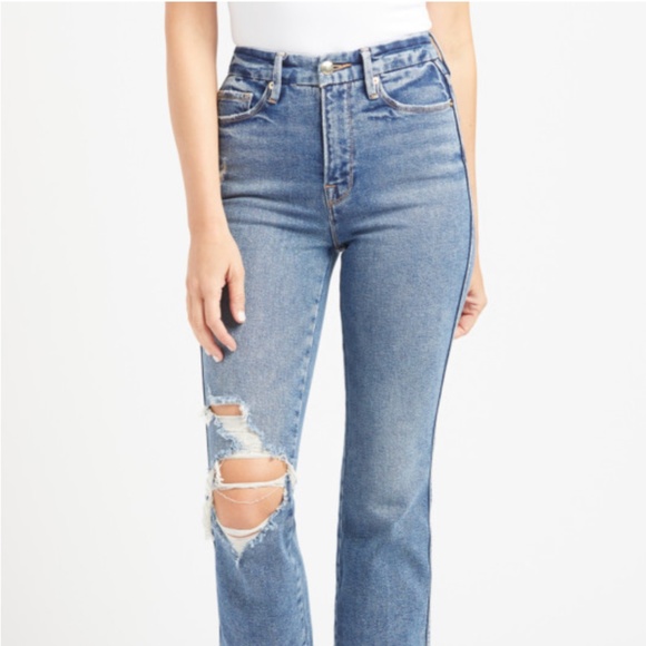 Good American women's Good Curve ankle high rise size 0/25 blue jeans - Picture 2 of 7